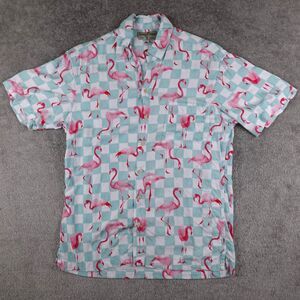Kenny Flowers Shirt Men's M Flamingo AOP Print Short Sleeve Rayon Limited